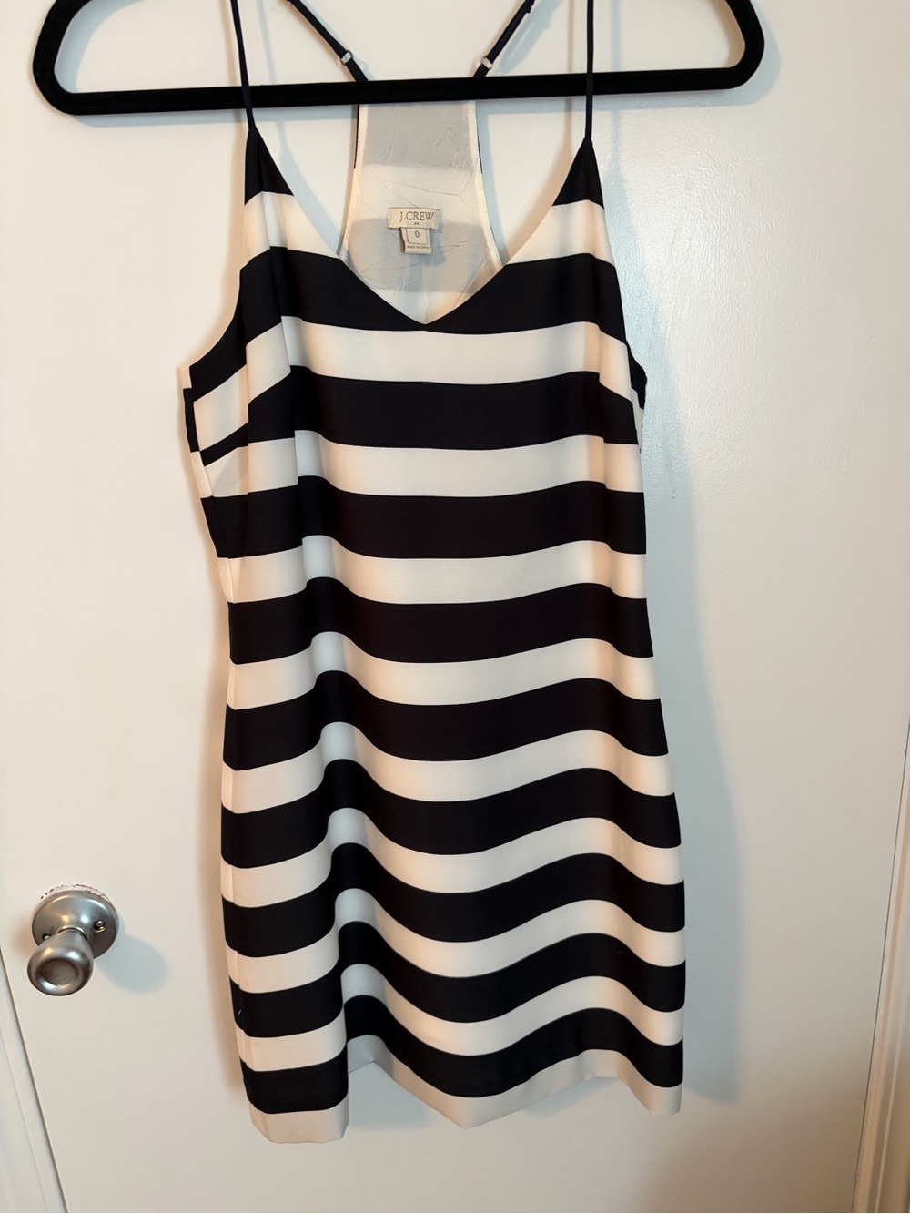 J. Crew Black and White Striped Slip Dress